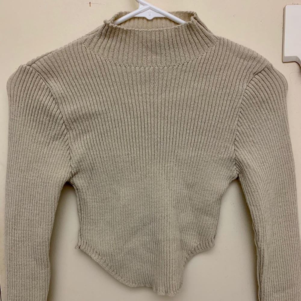 NWOT cream mock neck sweater